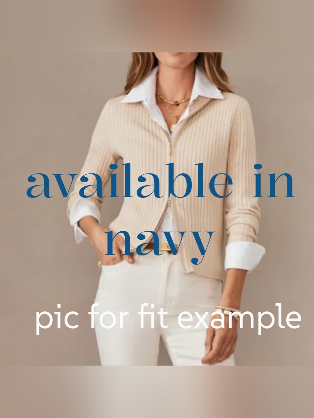 J. McLaughlin Ribbed Zip Cardigan (Similar to Clarence Style Shown Here)